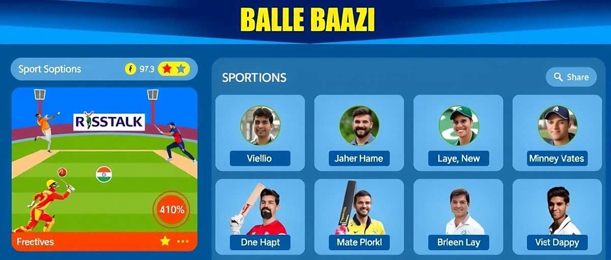 Balle Baazi Sports Categories Balle Baazi sports selection screen showing various sports options popular in India
